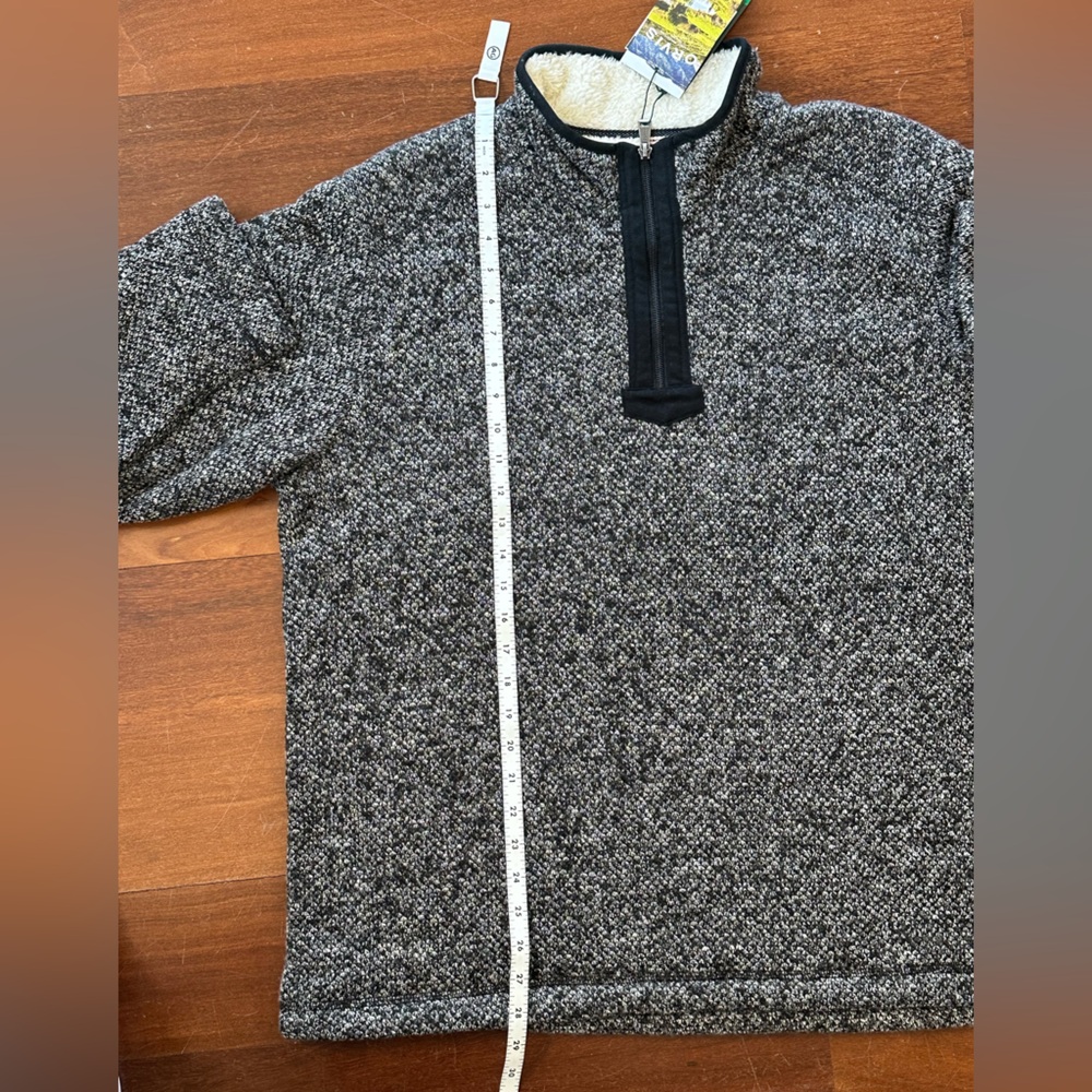 Orvis Men's Black and White 1/4 Zip-Up Sweater, Size XL. NWT - Picture 4 of 9